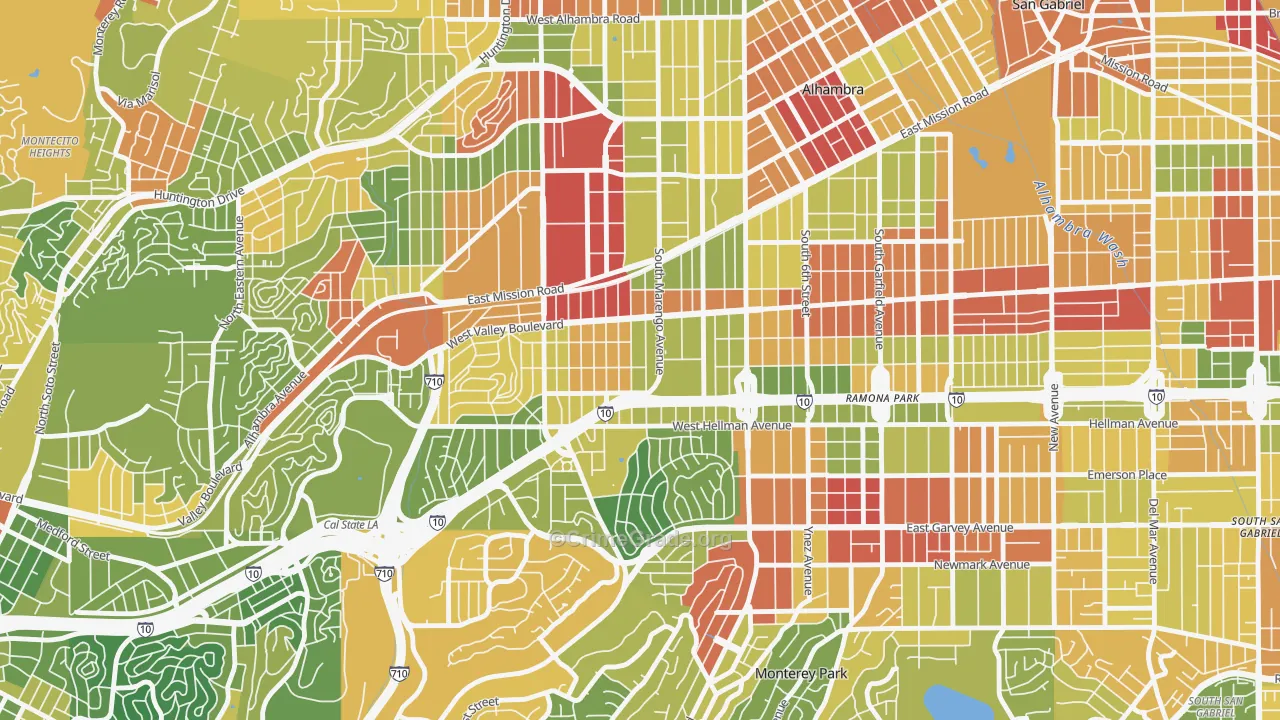 91803, CA Map of Drug-Related Crime Rates