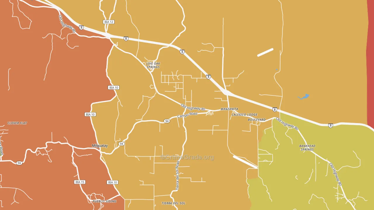91905, CA Map of Drug-Related Crime Rates