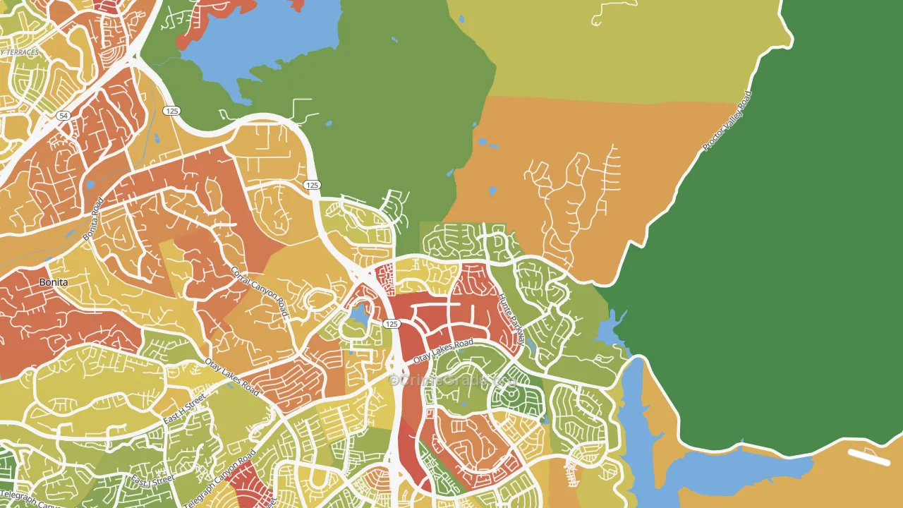 91914, CA Map of Drug-Related Crime Rates