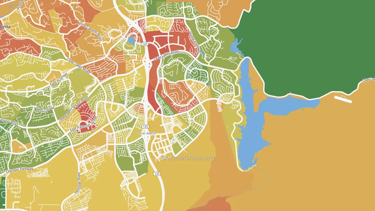 91915, CA Map of Drug-Related Crime Rates