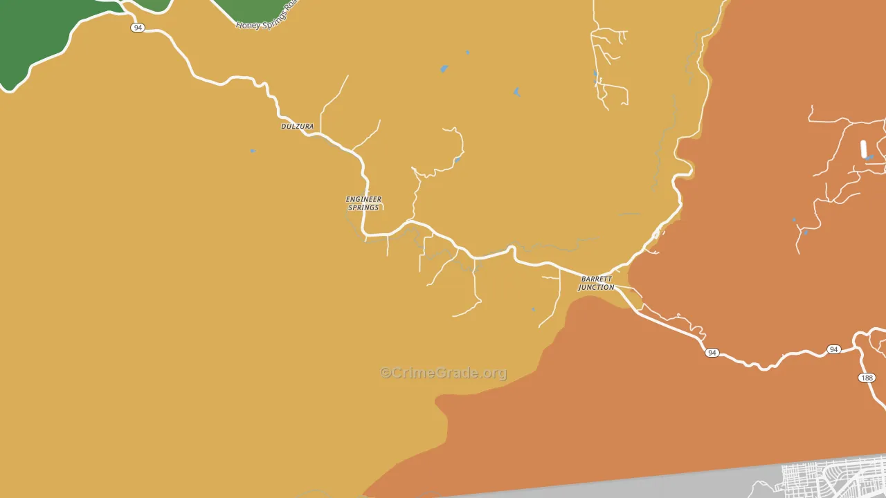 91917, CA Map of Drug-Related Crime Rates