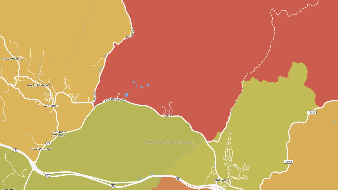 91931, CA Map of Drug-Related Crime Rates