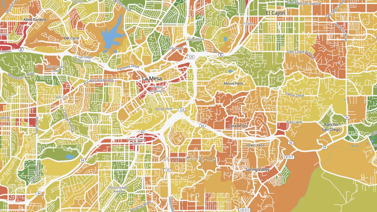 91941, CA Map of Drug-Related Crime Rates