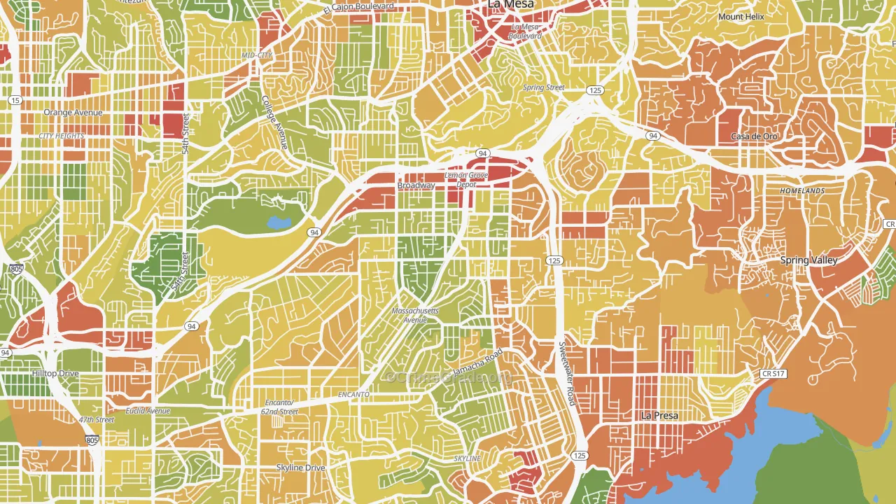 91945, CA Map of Drug-Related Crime Rates