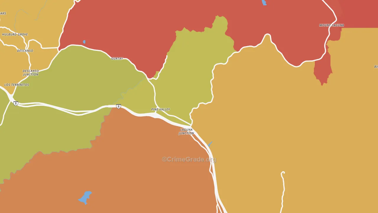 91962, CA Map of Drug-Related Crime Rates