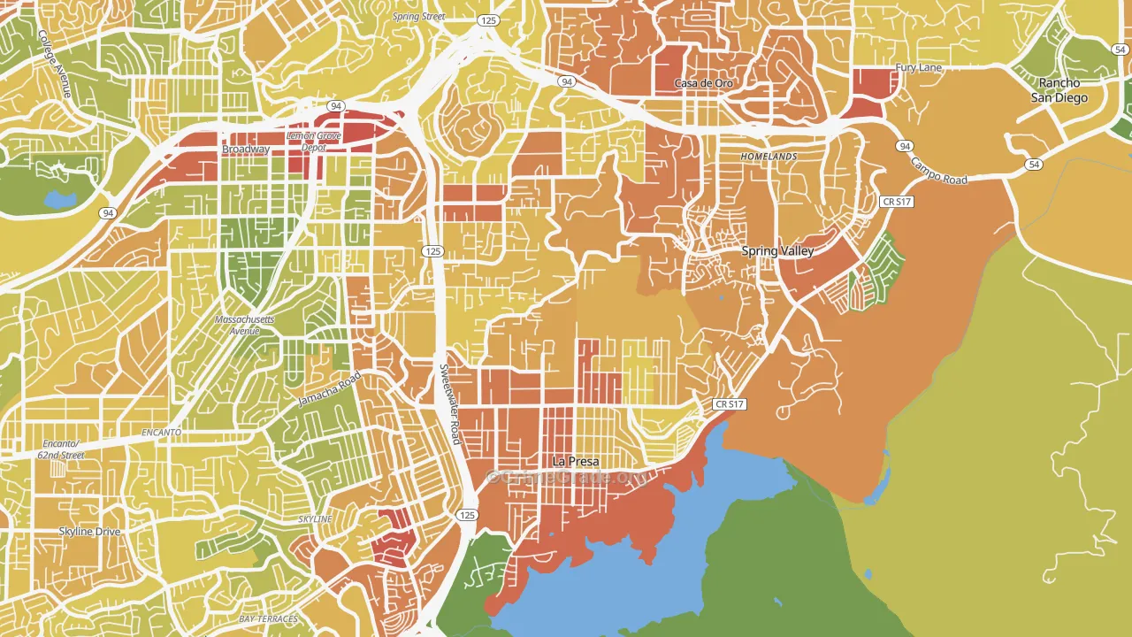 91977, CA Map of Drug-Related Crime Rates