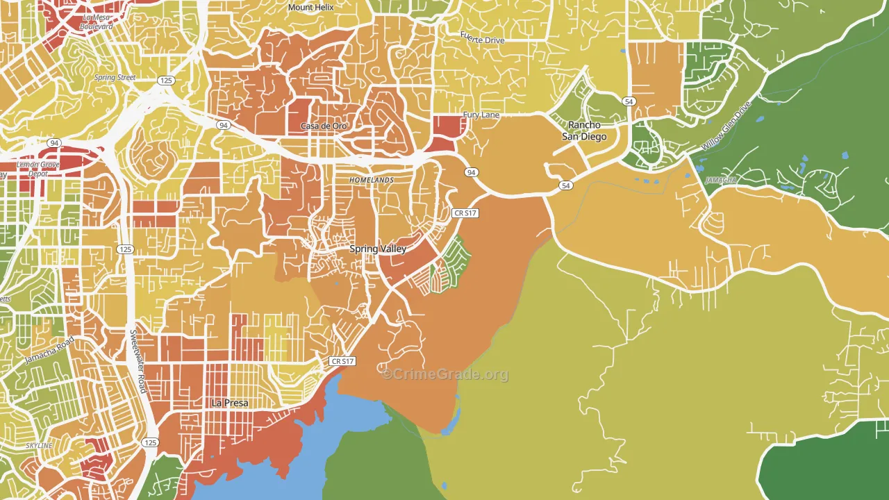 91978, CA Map of Drug-Related Crime Rates