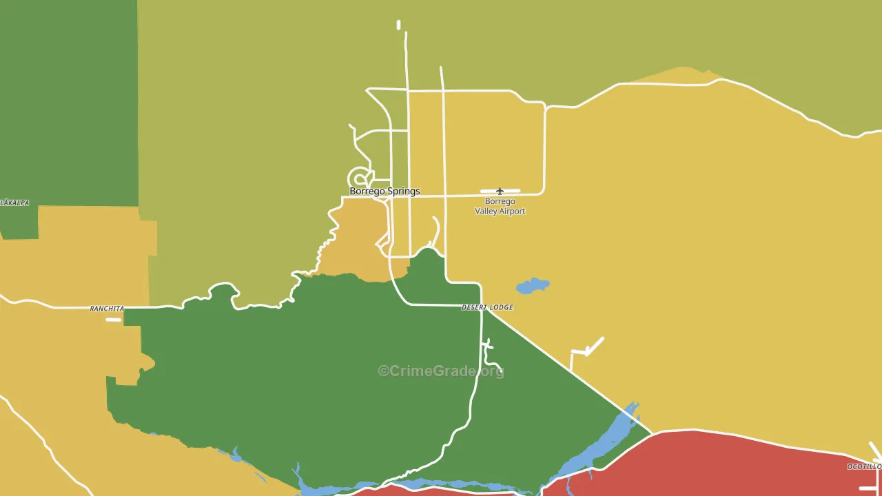 92004, CA Map of Drug-Related Crime Rates