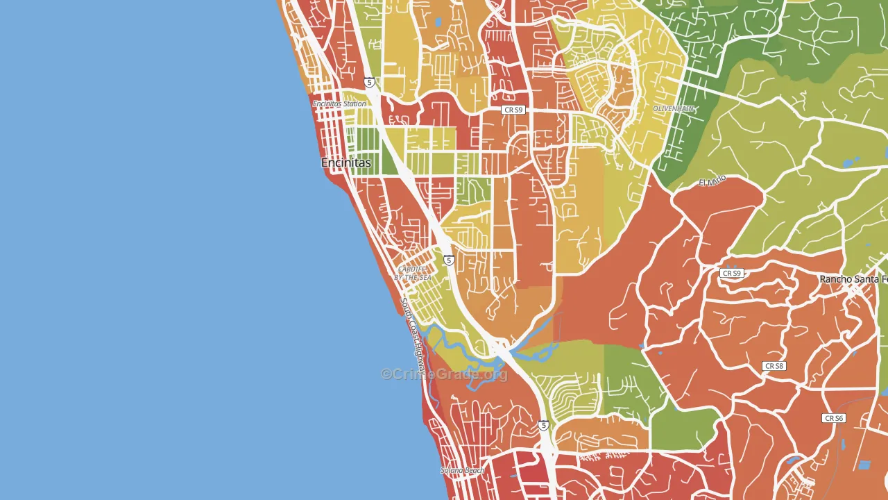 92007, CA Map of Drug-Related Crime Rates