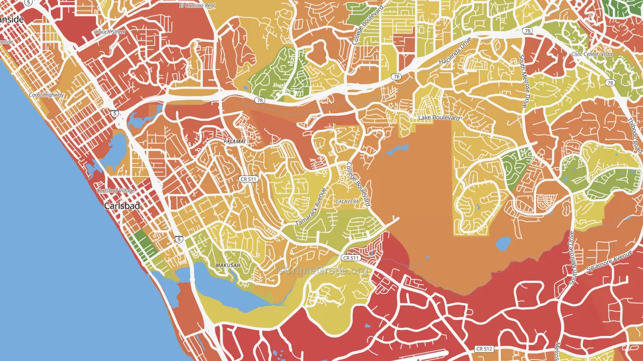 92010, CA Map of Drug-Related Crime Rates