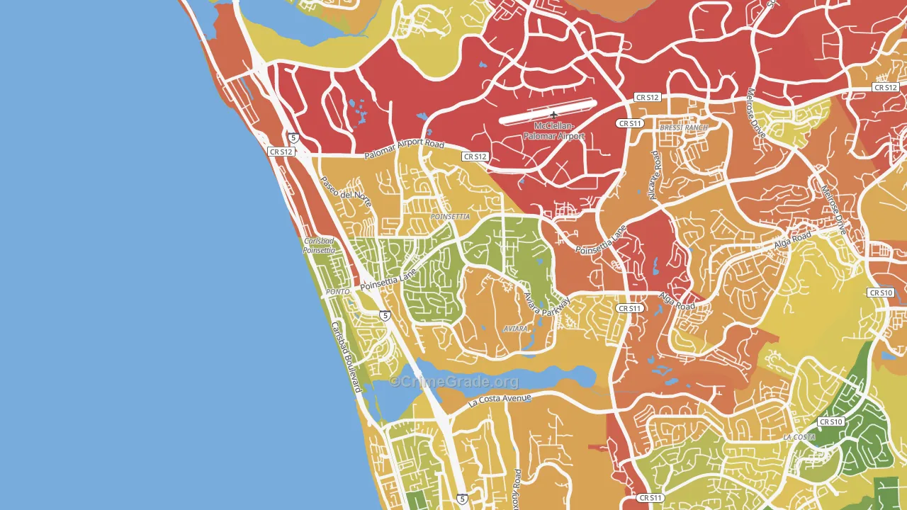 92011, CA Map of Drug-Related Crime Rates