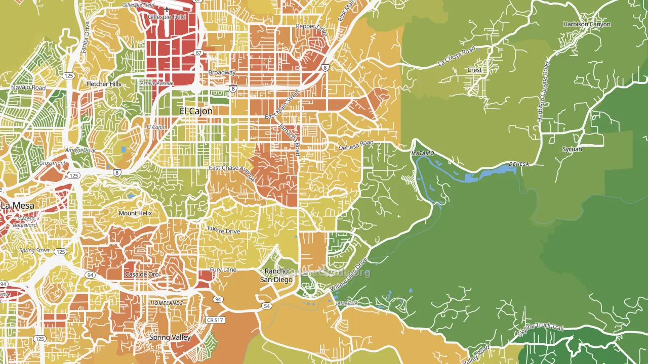 92019, CA Map of Drug-Related Crime Rates