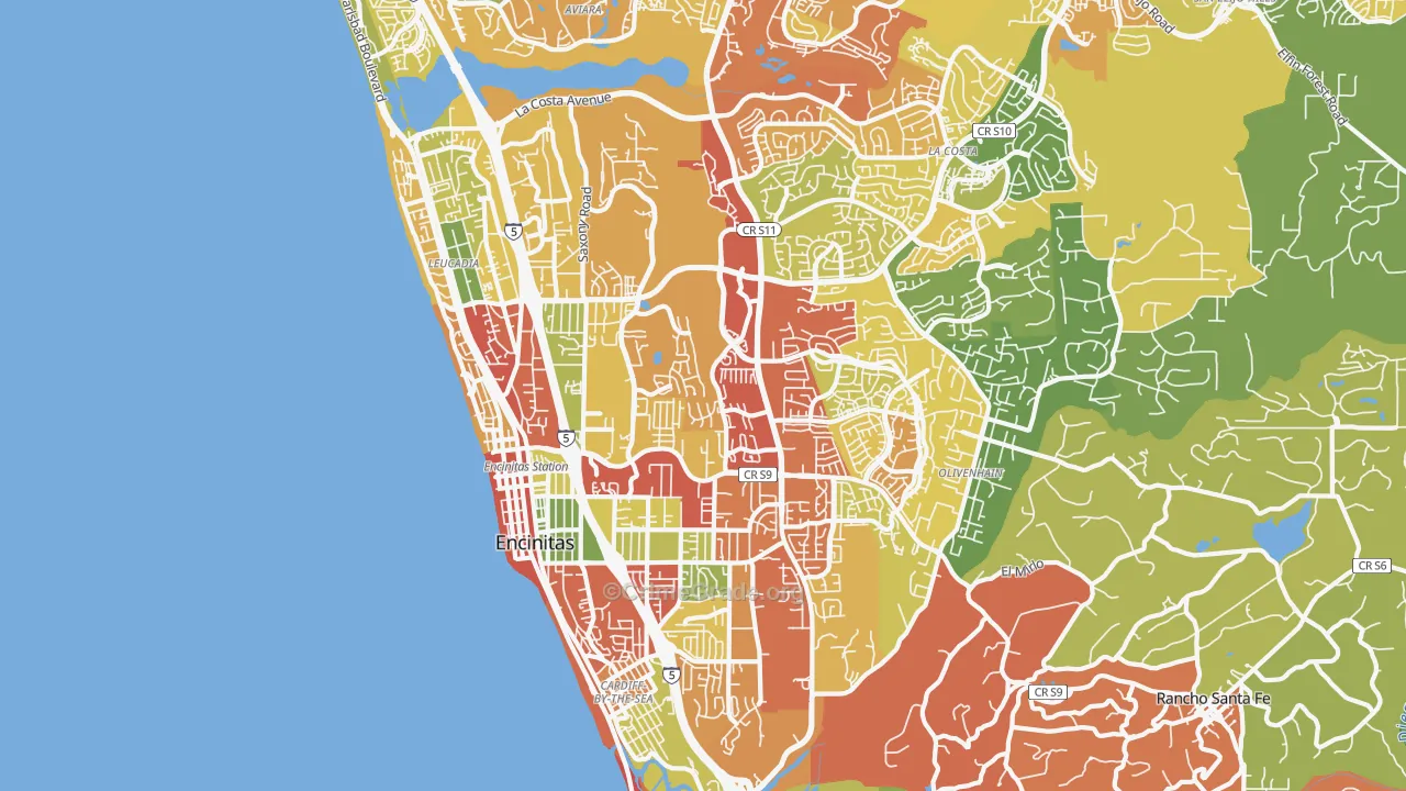 92024, CA Map of Drug-Related Crime Rates