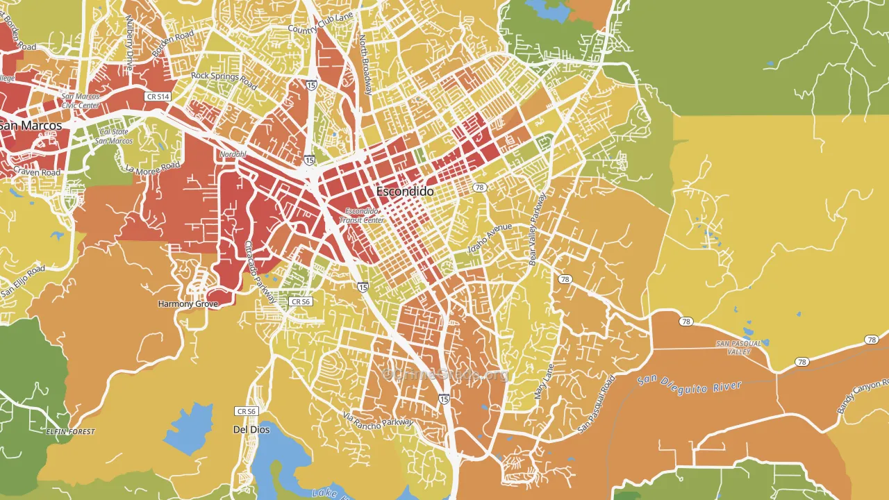 92025, CA Map of Drug-Related Crime Rates