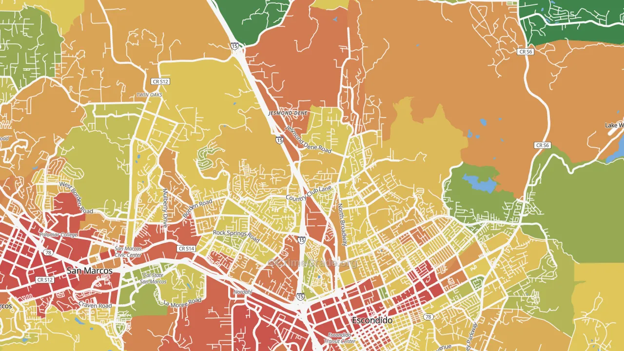 92026, CA Map of Drug-Related Crime Rates