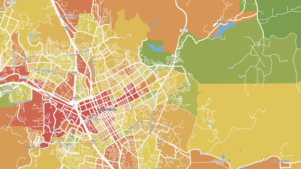 92027, CA Map of Drug-Related Crime Rates