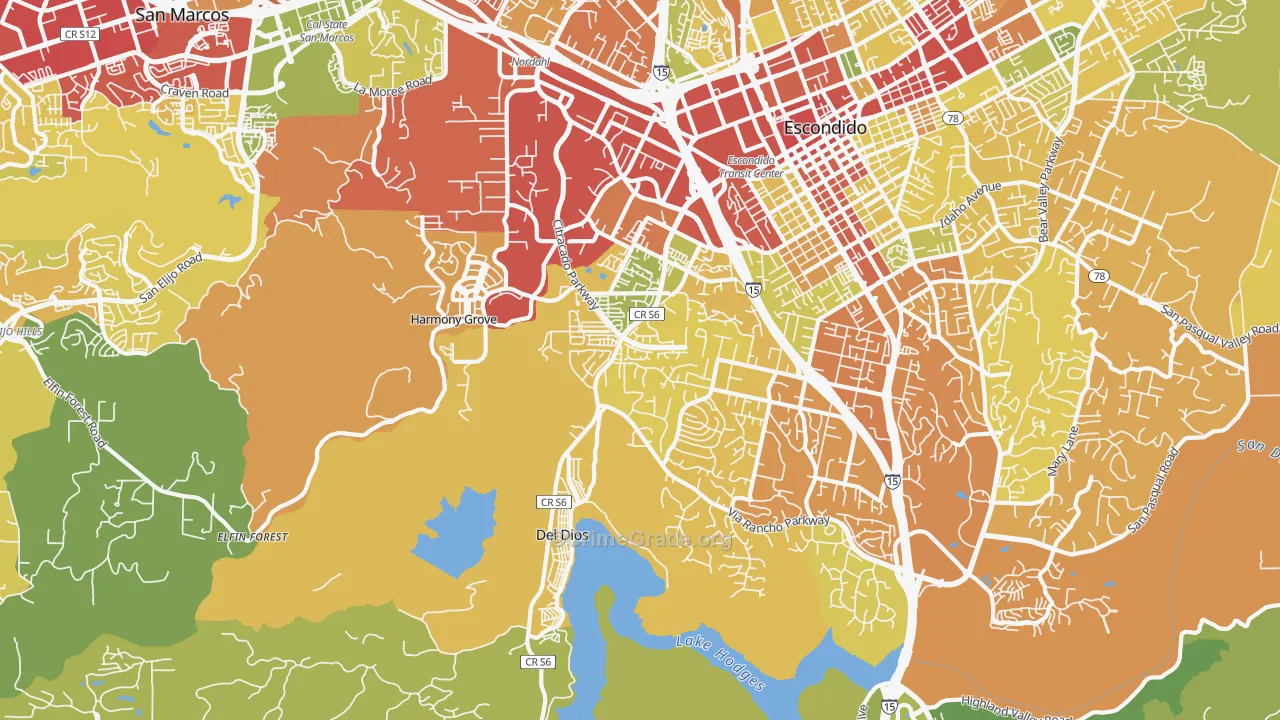 92029, CA Map of Drug-Related Crime Rates
