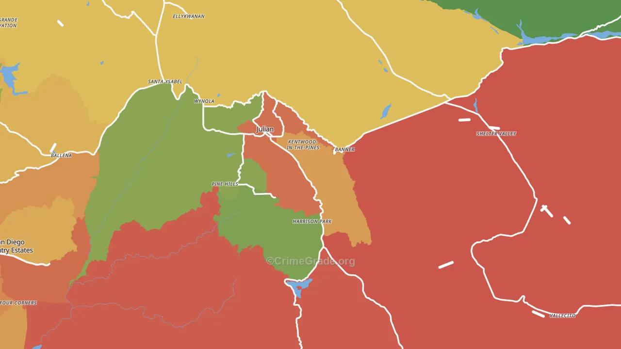 92036, CA Map of Drug-Related Crime Rates