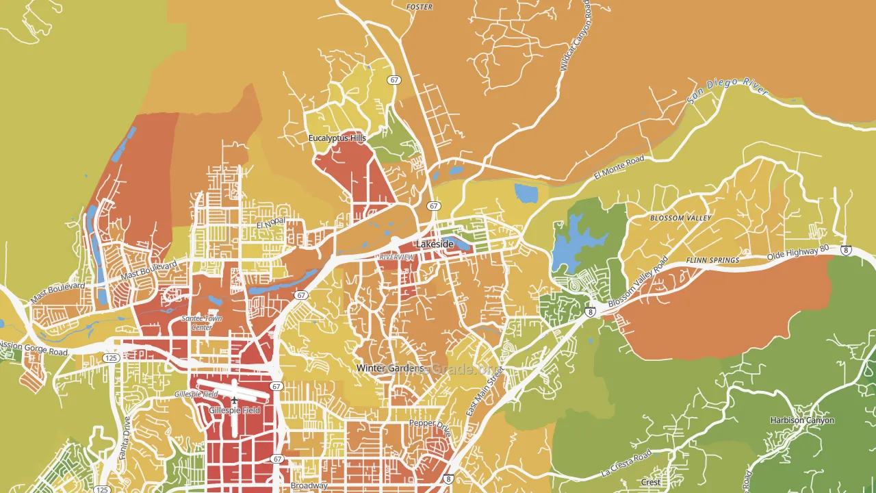 92040, CA Map of Drug-Related Crime Rates