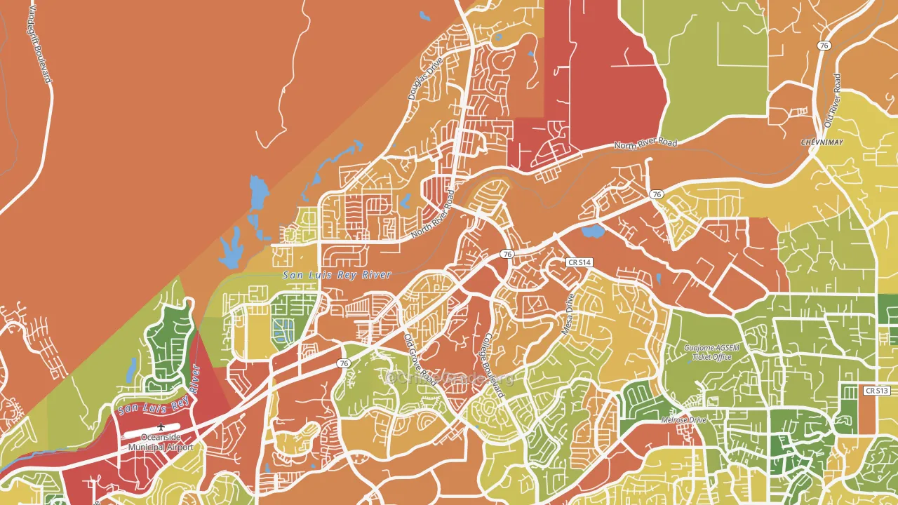 92057, CA Map of Drug-Related Crime Rates