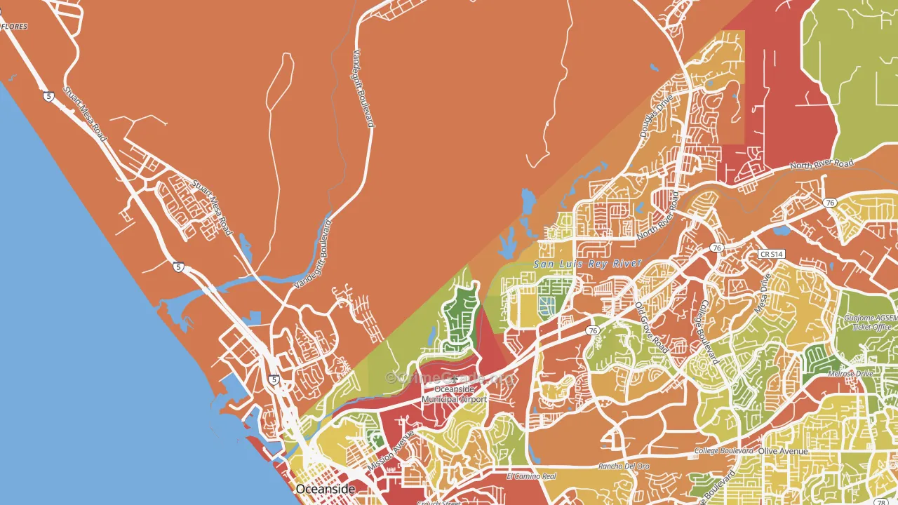 92058, CA Map of Drug-Related Crime Rates