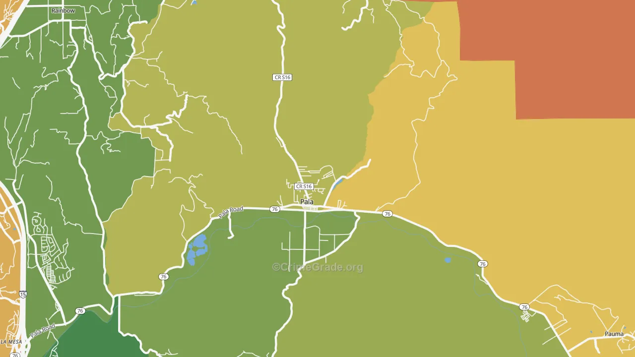 92059, CA Map of Drug-Related Crime Rates