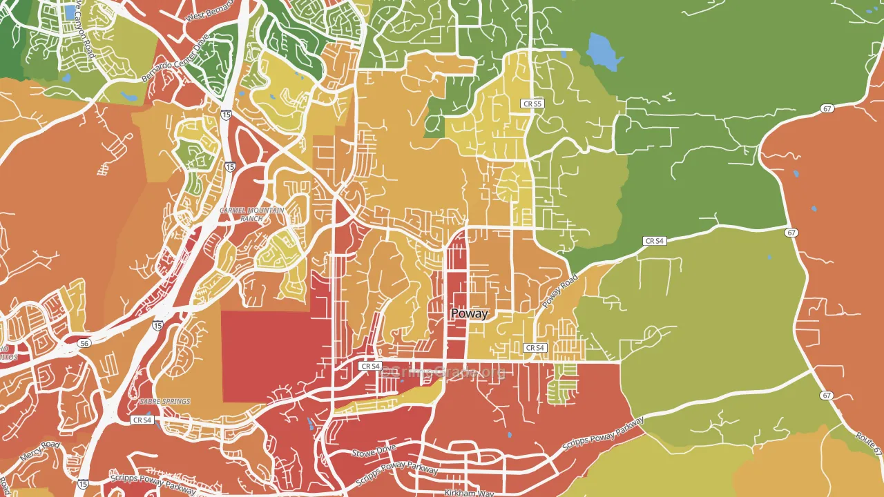 92064, CA Map of Drug-Related Crime Rates