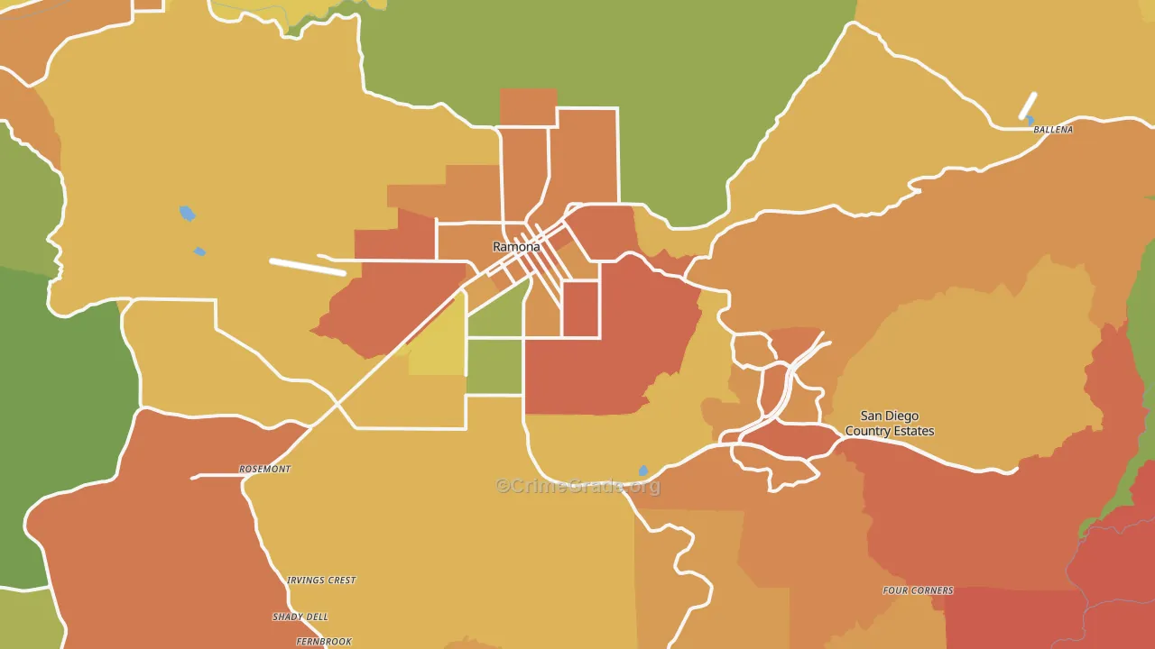 92065, CA Map of Drug-Related Crime Rates