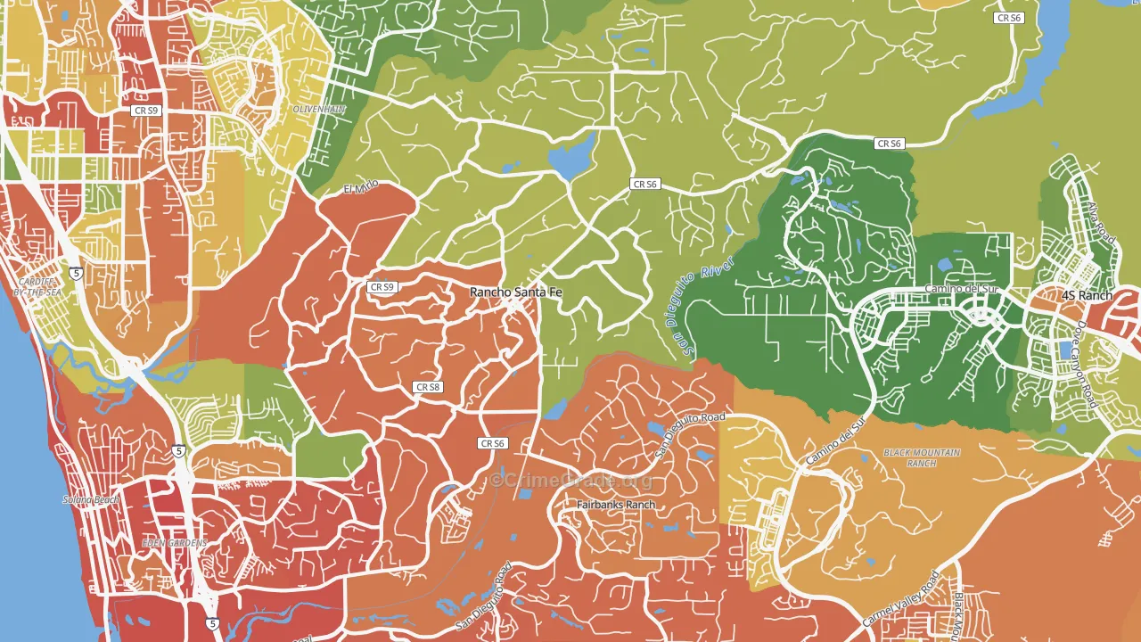 92067, CA Map of Drug-Related Crime Rates