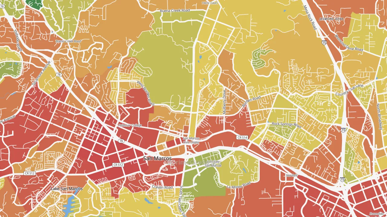 92069, CA Map of Drug-Related Crime Rates