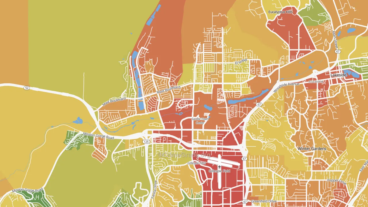 92071, CA Map of Drug-Related Crime Rates