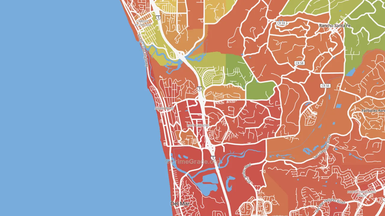 92075, CA Map of Drug-Related Crime Rates
