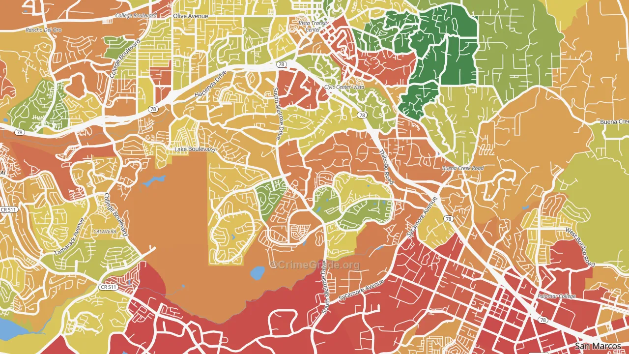 92081, CA Map of Drug-Related Crime Rates