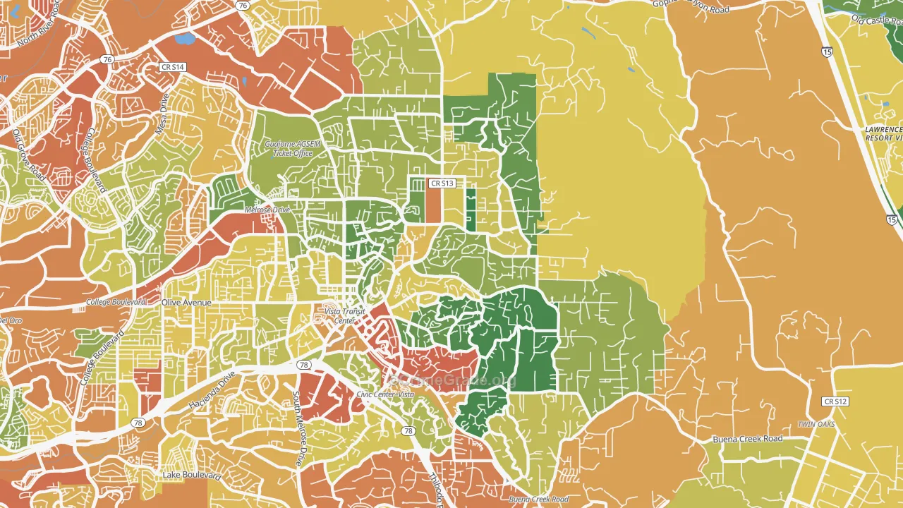 92084, CA Map of Drug-Related Crime Rates
