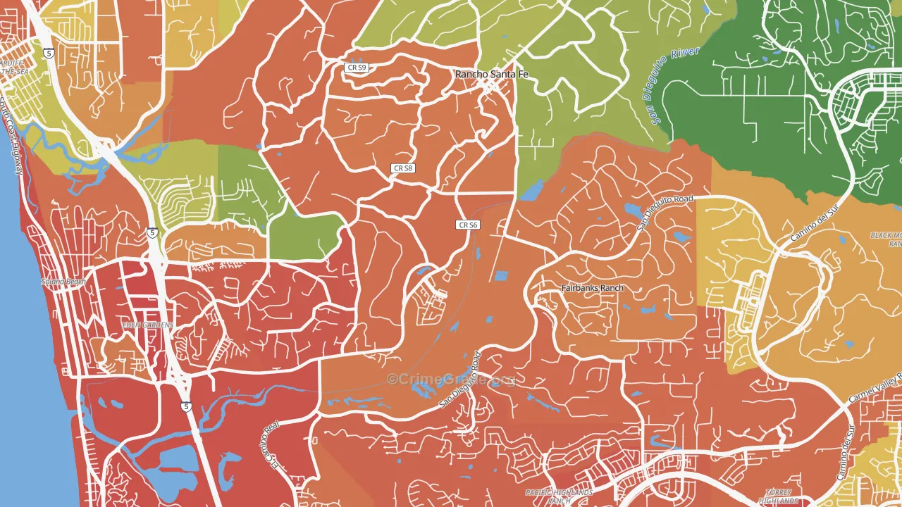 92091, CA Map of Drug-Related Crime Rates