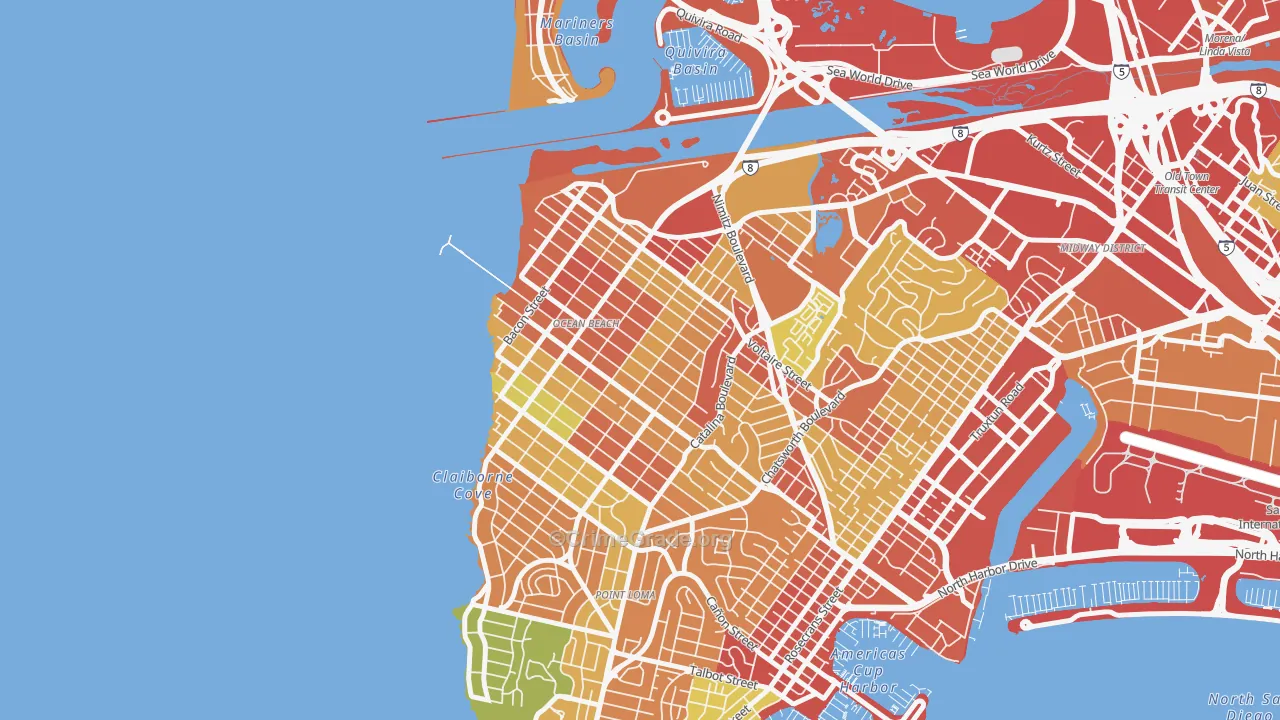 92107, CA Map of Drug-Related Crime Rates