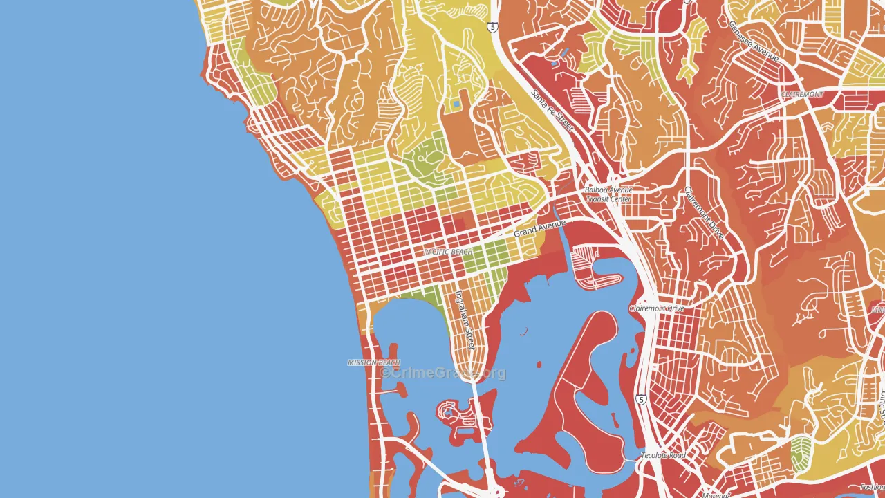 92109, CA Map of Drug-Related Crime Rates