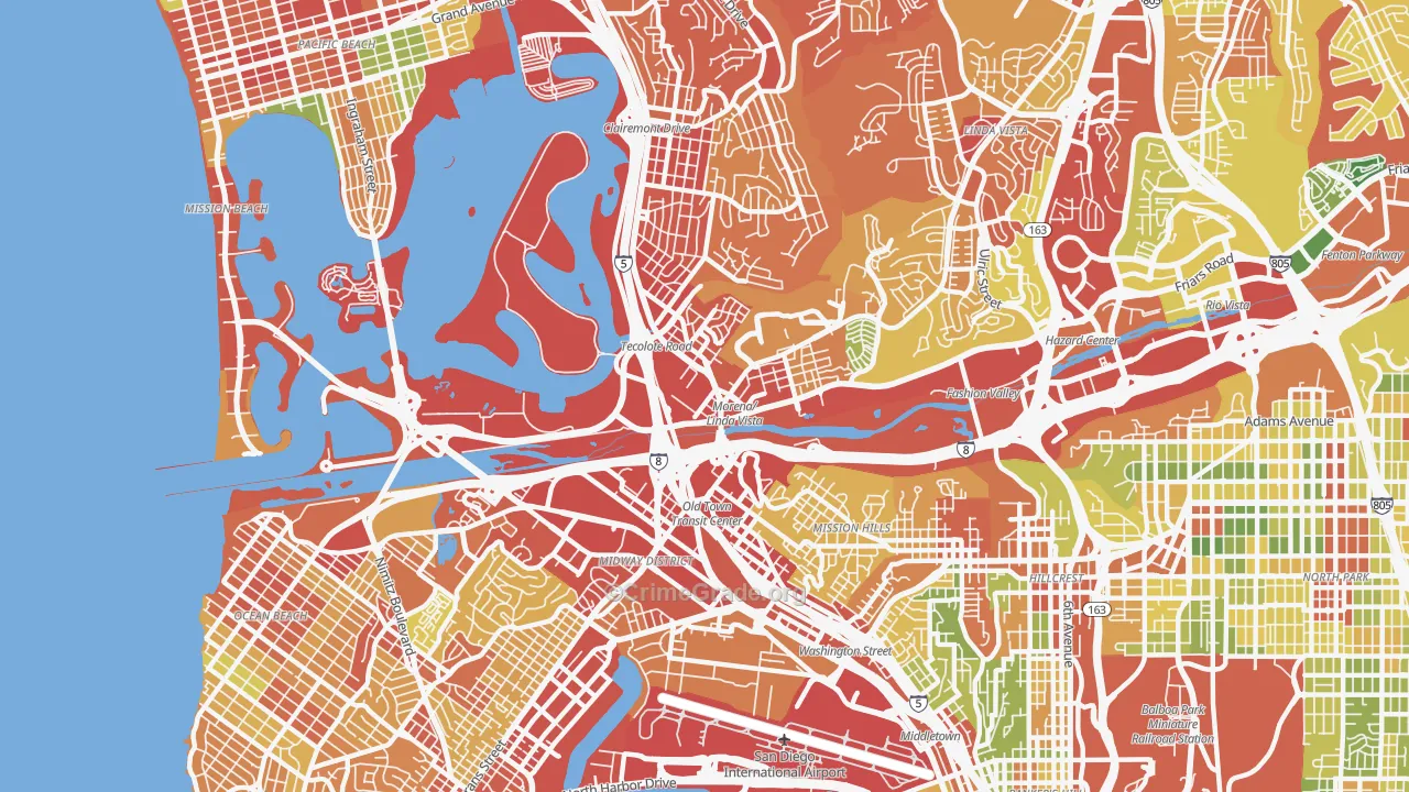 92110, CA Map of Drug-Related Crime Rates