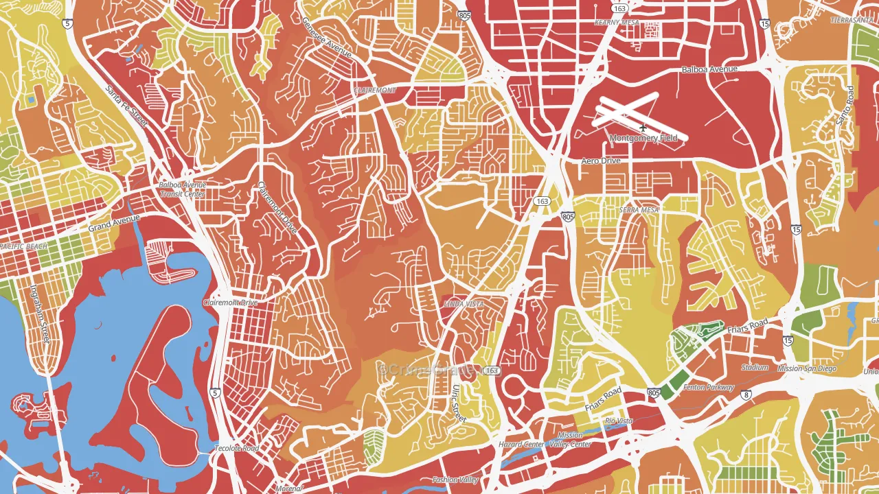 92111, CA Map of Drug-Related Crime Rates