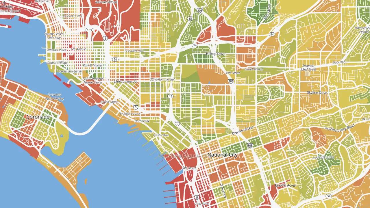 92113, CA Map of Drug-Related Crime Rates