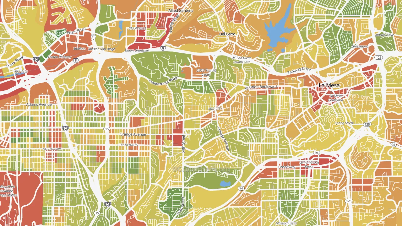 92115, CA Map of Drug-Related Crime Rates