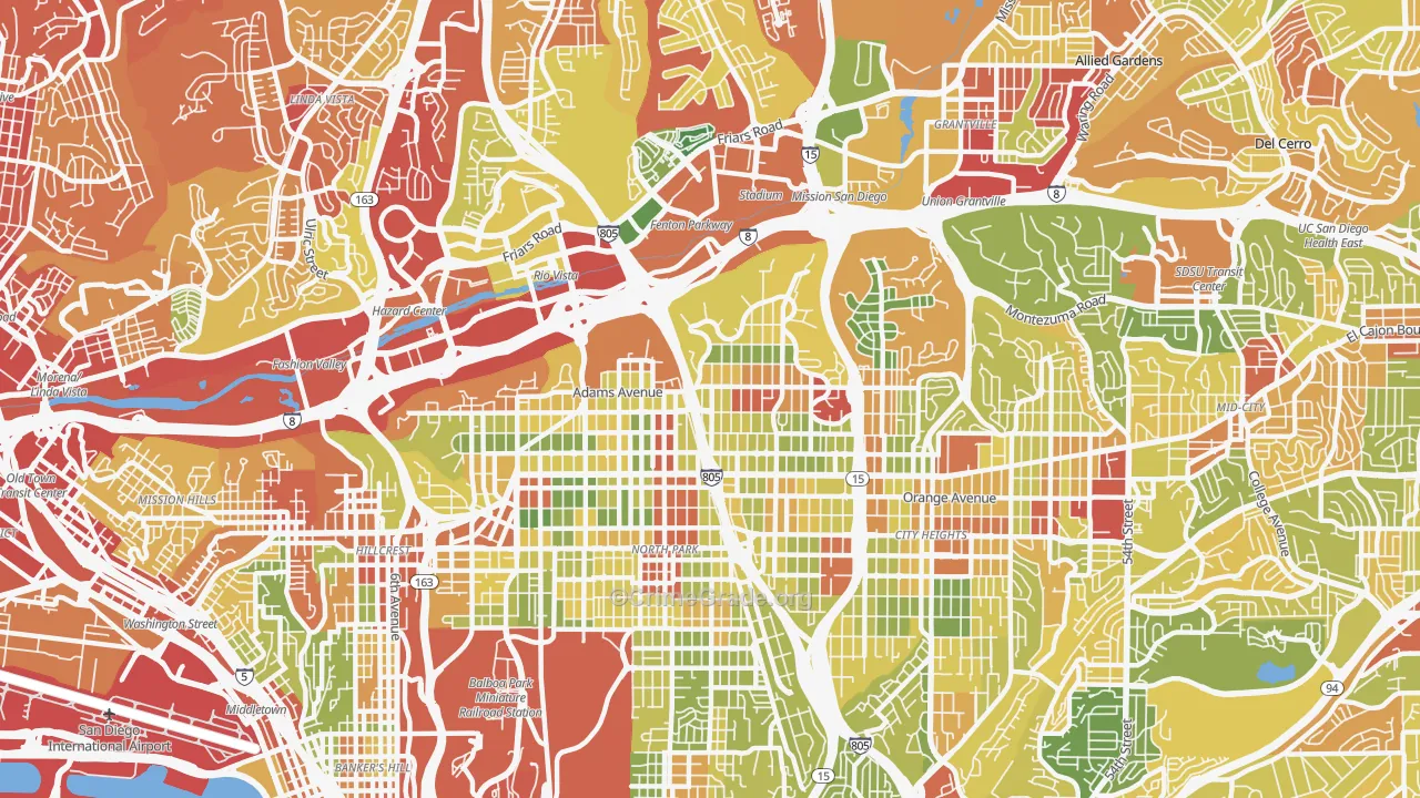 92116, CA Map of Drug-Related Crime Rates