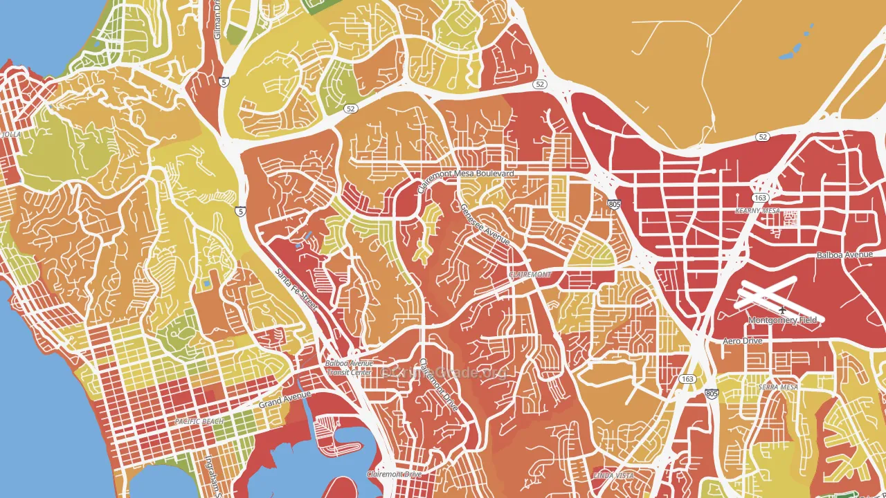 92117, CA Map of Drug-Related Crime Rates