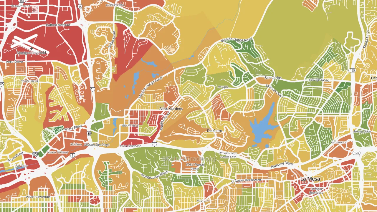 92120, CA Map of Drug-Related Crime Rates