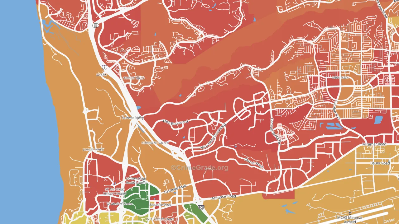 92121, CA Map of Drug-Related Crime Rates