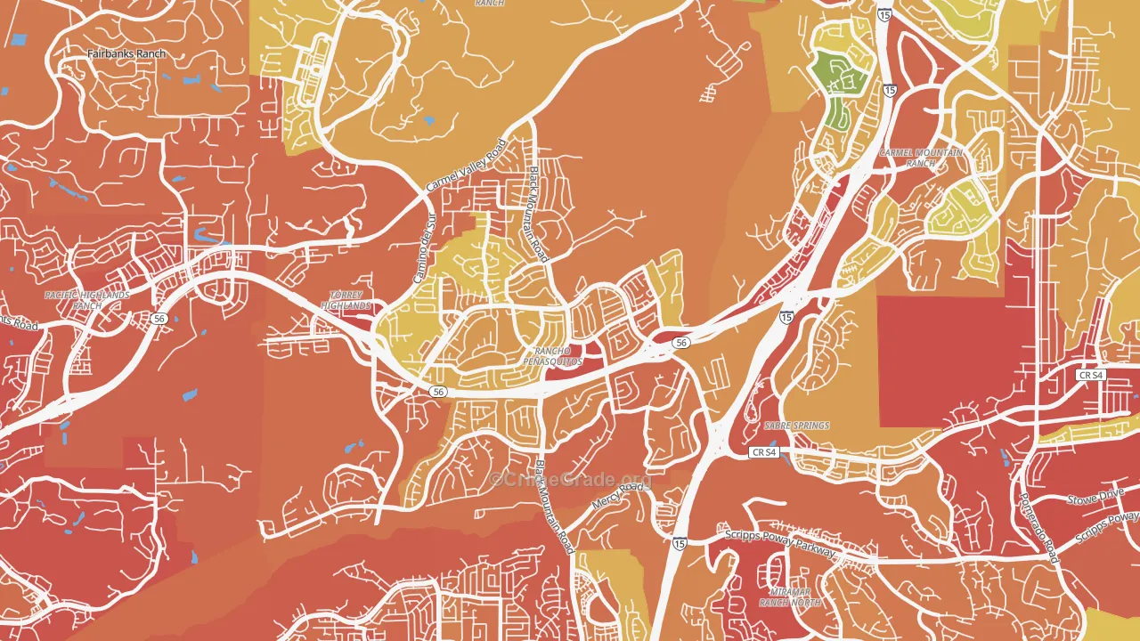 92129, CA Map of Drug-Related Crime Rates
