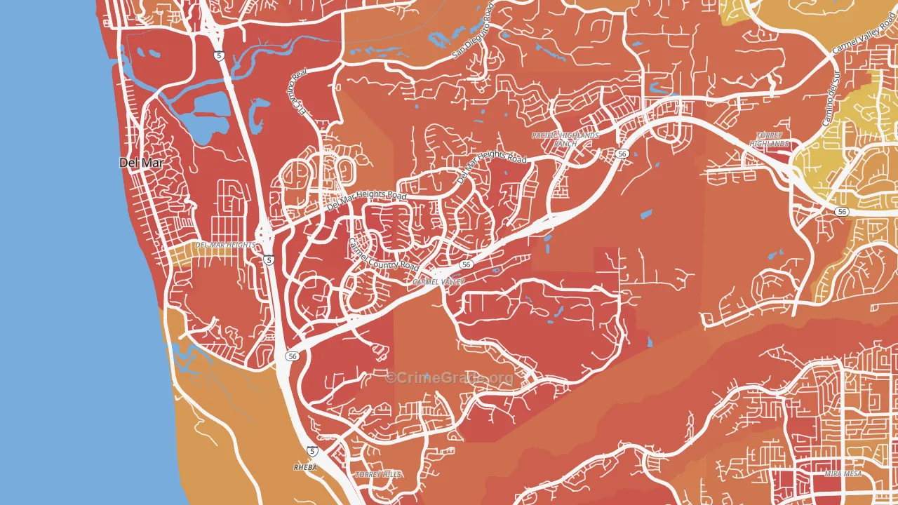 92130, CA Map of Drug-Related Crime Rates
