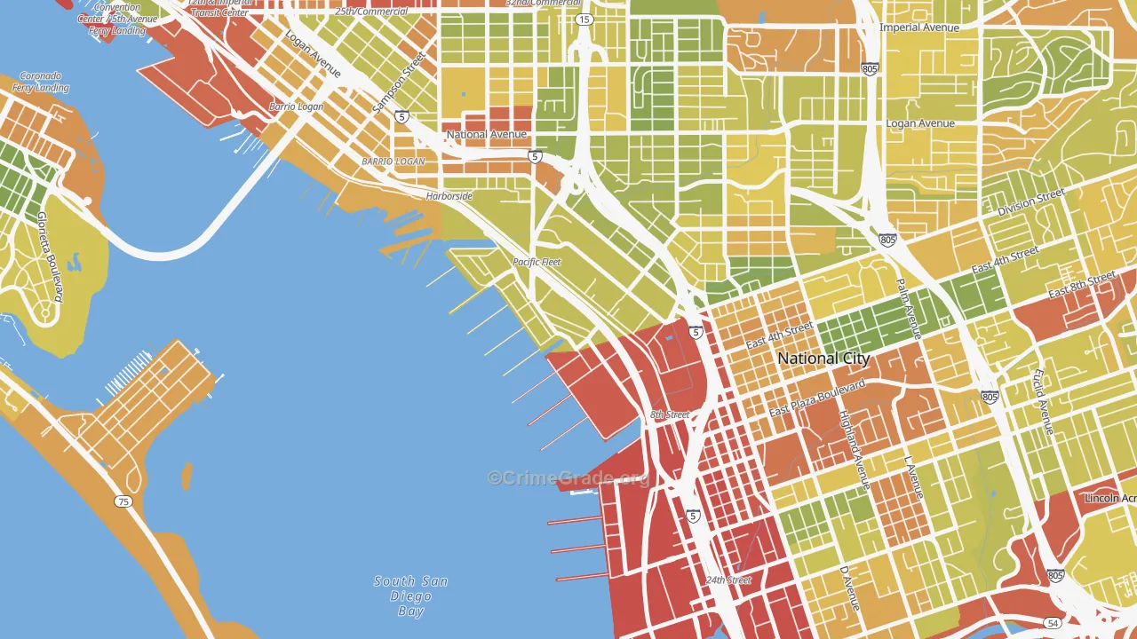 92136, CA Map of Drug-Related Crime Rates