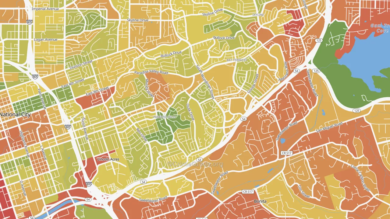 92139, CA Map of Drug-Related Crime Rates