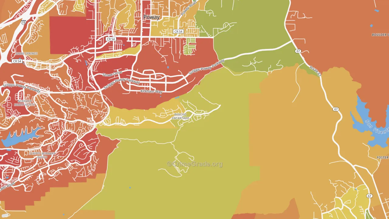 92145, CA Map of Drug-Related Crime Rates